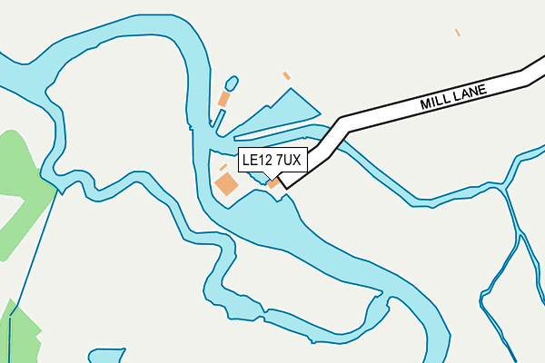 LE12 7UX map - OS OpenMap – Local (Ordnance Survey)