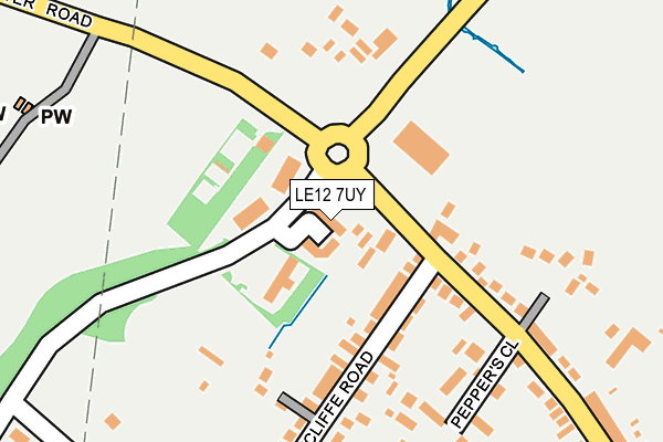 LE12 7UY map - OS OpenMap – Local (Ordnance Survey)