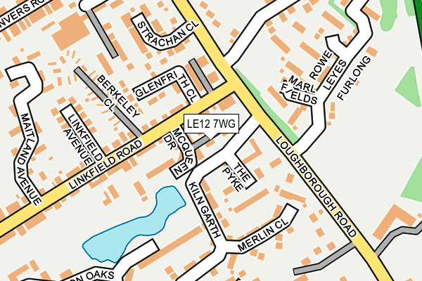 LE12 7WG map - OS OpenMap – Local (Ordnance Survey)