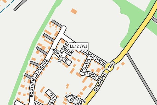 LE12 7WJ map - OS OpenMap – Local (Ordnance Survey)