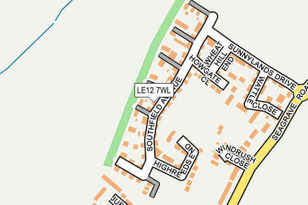 LE12 7WL map - OS OpenMap – Local (Ordnance Survey)