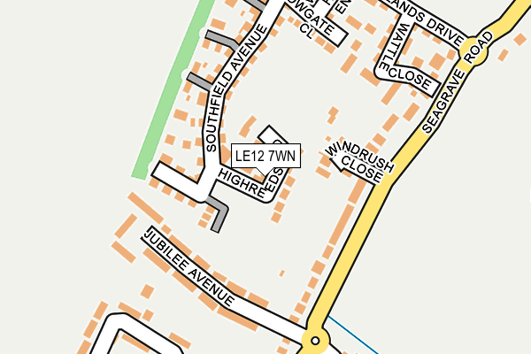 LE12 7WN map - OS OpenMap – Local (Ordnance Survey)