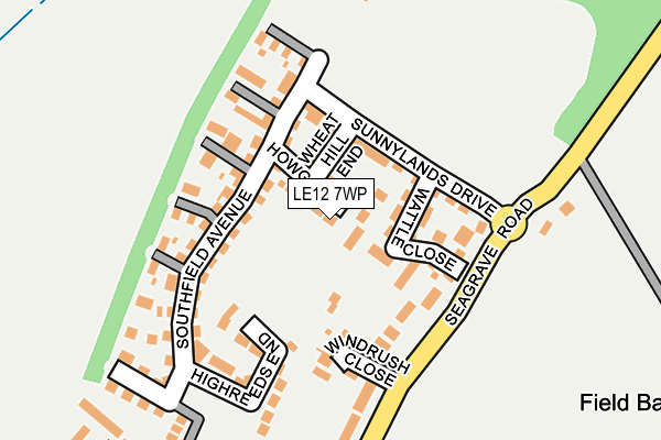 LE12 7WP map - OS OpenMap – Local (Ordnance Survey)