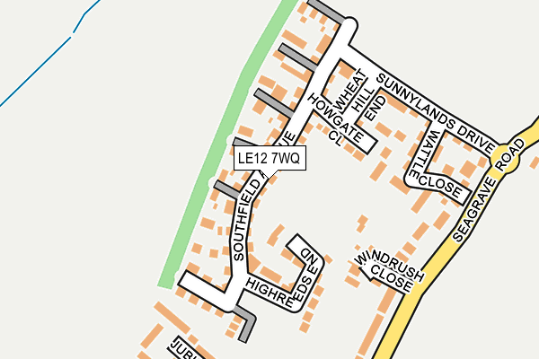LE12 7WQ map - OS OpenMap – Local (Ordnance Survey)