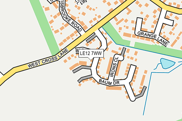 LE12 7WW map - OS OpenMap – Local (Ordnance Survey)