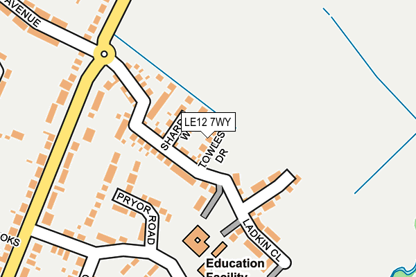 LE12 7WY map - OS OpenMap – Local (Ordnance Survey)