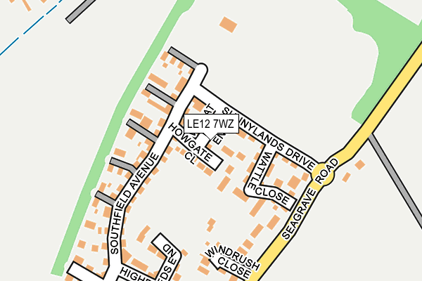 LE12 7WZ map - OS OpenMap – Local (Ordnance Survey)