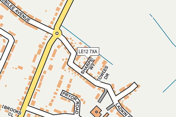 LE12 7XA map - OS OpenMap – Local (Ordnance Survey)