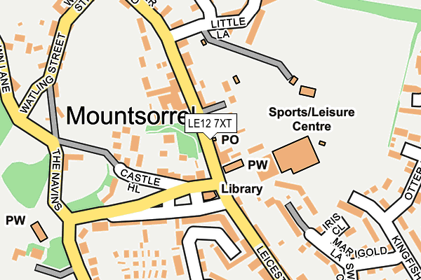 LE12 7XT map - OS OpenMap – Local (Ordnance Survey)