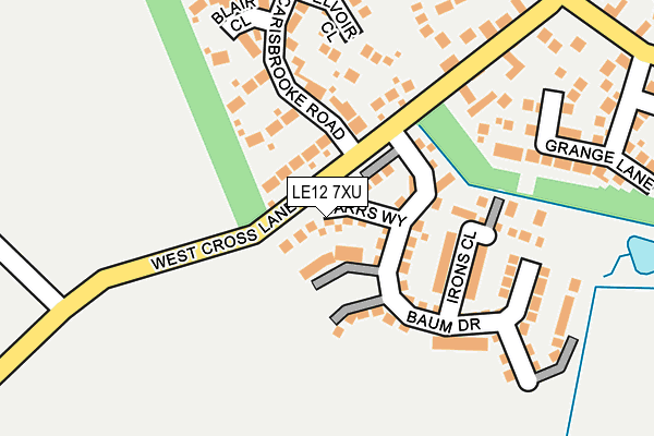 LE12 7XU map - OS OpenMap – Local (Ordnance Survey)
