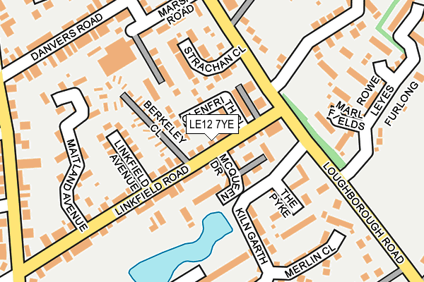 LE12 7YE map - OS OpenMap – Local (Ordnance Survey)