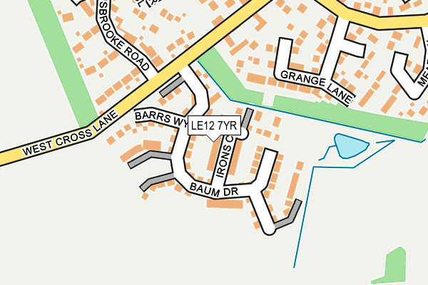 LE12 7YR map - OS OpenMap – Local (Ordnance Survey)