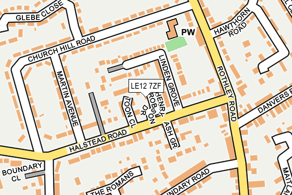 LE12 7ZF map - OS OpenMap – Local (Ordnance Survey)