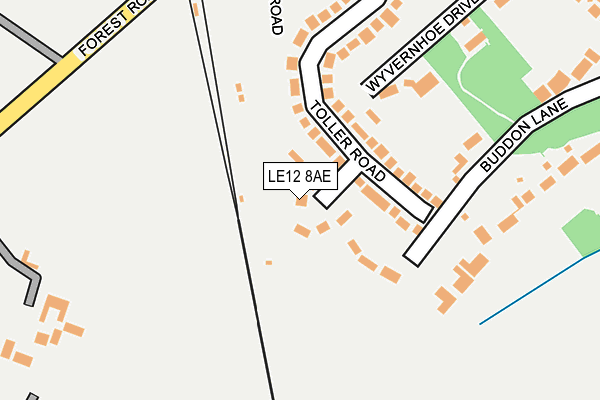 LE12 8AE map - OS OpenMap – Local (Ordnance Survey)