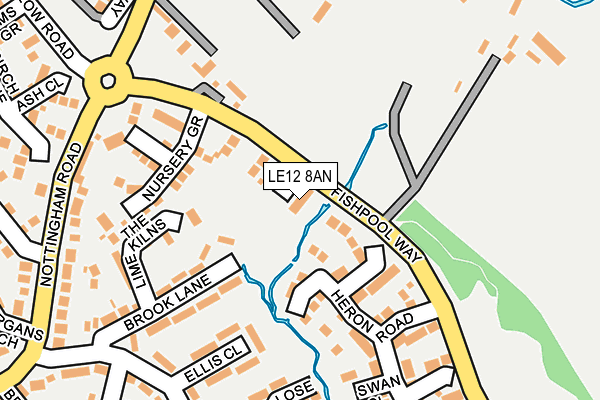 LE12 8AN map - OS OpenMap – Local (Ordnance Survey)