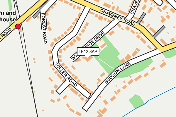 LE12 8AP map - OS OpenMap – Local (Ordnance Survey)