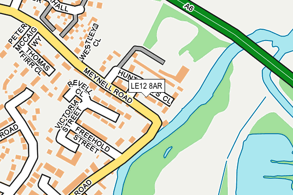 LE12 8AR map - OS OpenMap – Local (Ordnance Survey)