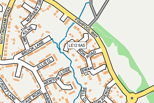 LE12 8AS map - OS OpenMap – Local (Ordnance Survey)