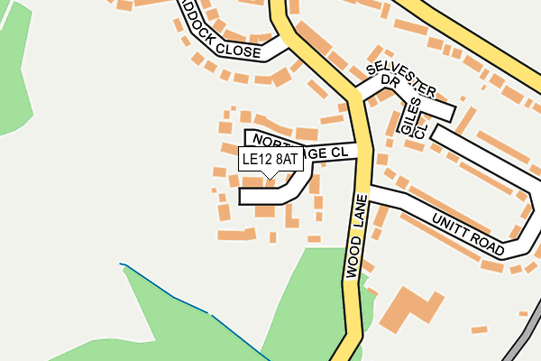 LE12 8AT map - OS OpenMap – Local (Ordnance Survey)