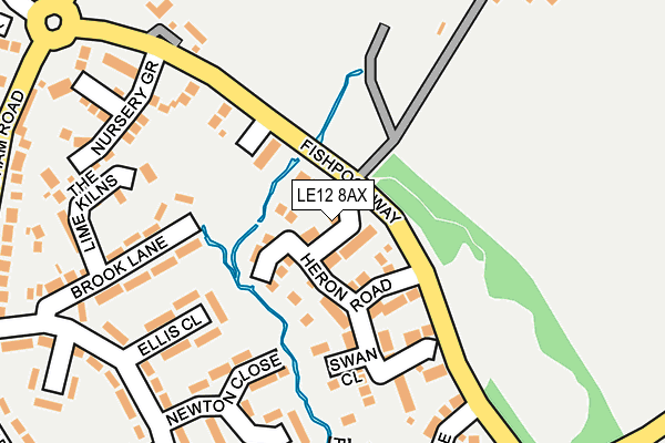 LE12 8AX map - OS OpenMap – Local (Ordnance Survey)