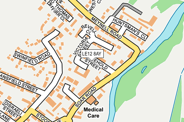 LE12 8AY map - OS OpenMap – Local (Ordnance Survey)