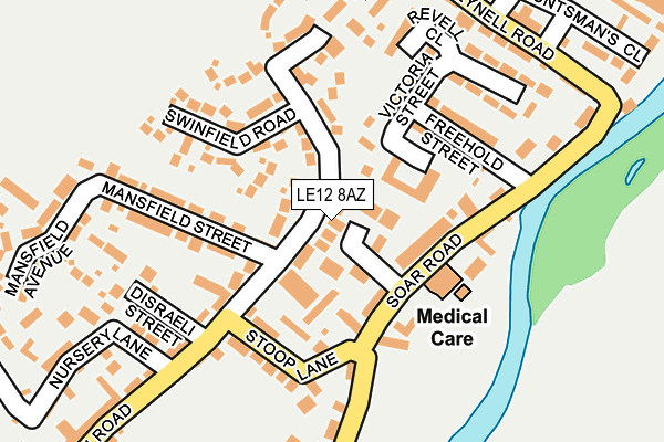 LE12 8AZ map - OS OpenMap – Local (Ordnance Survey)