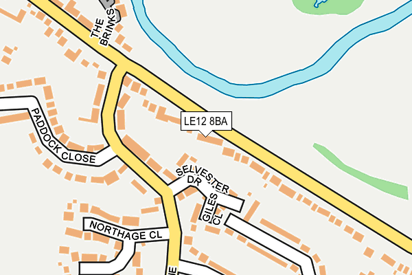 LE12 8BA map - OS OpenMap – Local (Ordnance Survey)