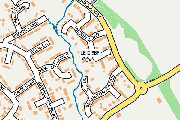 LE12 8BF map - OS OpenMap – Local (Ordnance Survey)