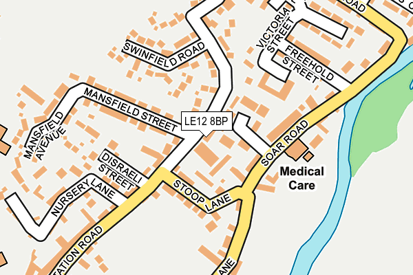 LE12 8BP map - OS OpenMap – Local (Ordnance Survey)