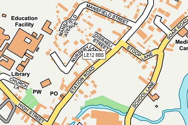 LE12 8BS map - OS OpenMap – Local (Ordnance Survey)