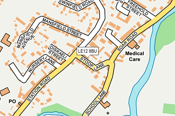 LE12 8BU map - OS OpenMap – Local (Ordnance Survey)