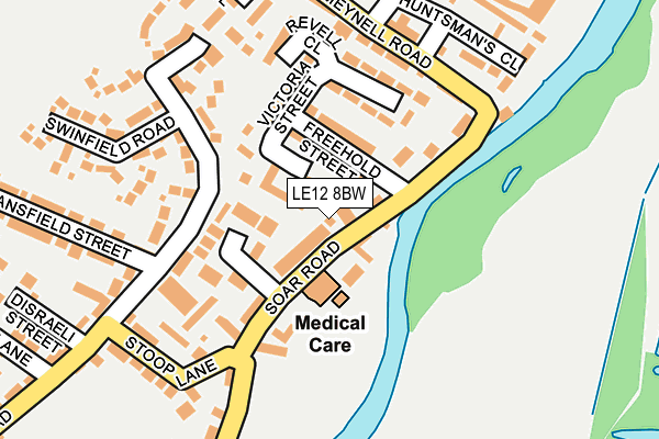 LE12 8BW map - OS OpenMap – Local (Ordnance Survey)