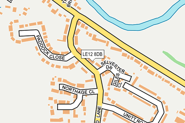 LE12 8DB map - OS OpenMap – Local (Ordnance Survey)