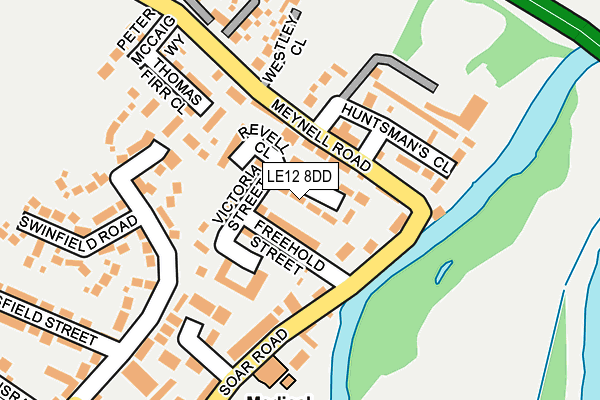 LE12 8DD map - OS OpenMap – Local (Ordnance Survey)