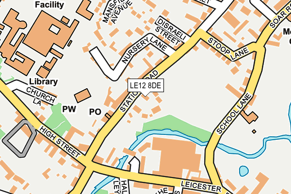 LE12 8DE map - OS OpenMap – Local (Ordnance Survey)