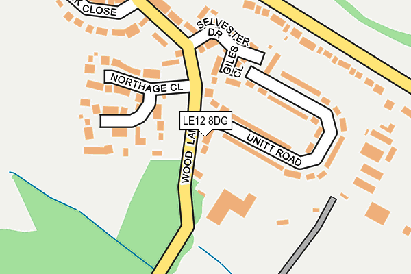 LE12 8DG map - OS OpenMap – Local (Ordnance Survey)