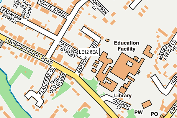 LE12 8EA map - OS OpenMap – Local (Ordnance Survey)
