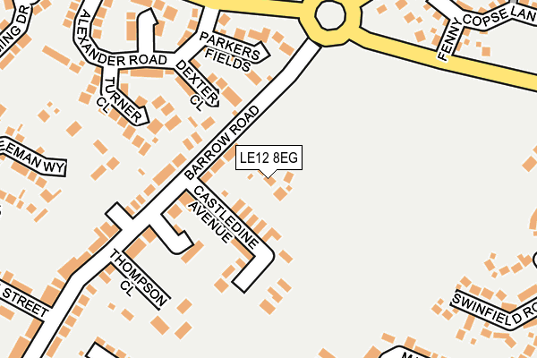 LE12 8EG map - OS OpenMap – Local (Ordnance Survey)