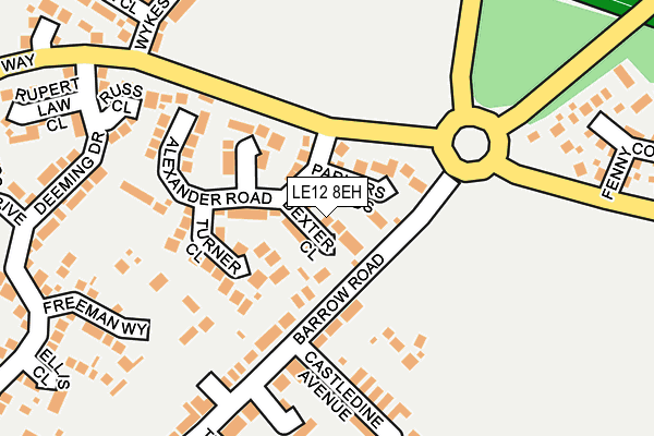 LE12 8EH map - OS OpenMap – Local (Ordnance Survey)