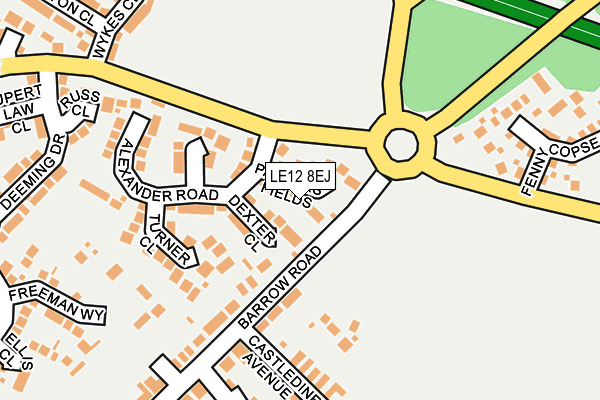 LE12 8EJ map - OS OpenMap – Local (Ordnance Survey)