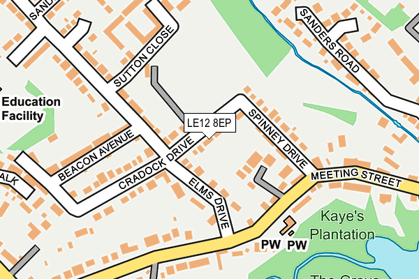 LE12 8EP map - OS OpenMap – Local (Ordnance Survey)