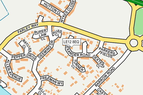 LE12 8EQ map - OS OpenMap – Local (Ordnance Survey)