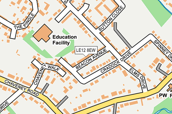 LE12 8EW map - OS OpenMap – Local (Ordnance Survey)