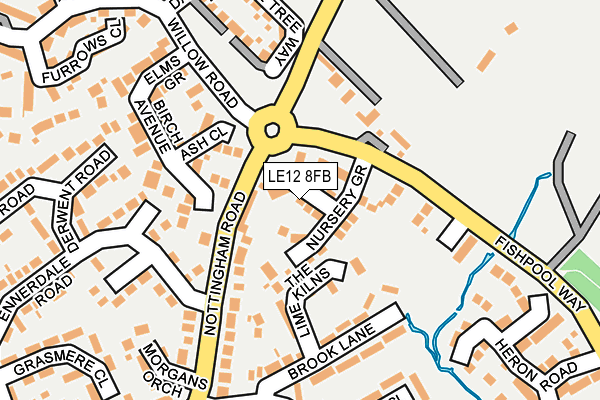 LE12 8FB map - OS OpenMap – Local (Ordnance Survey)