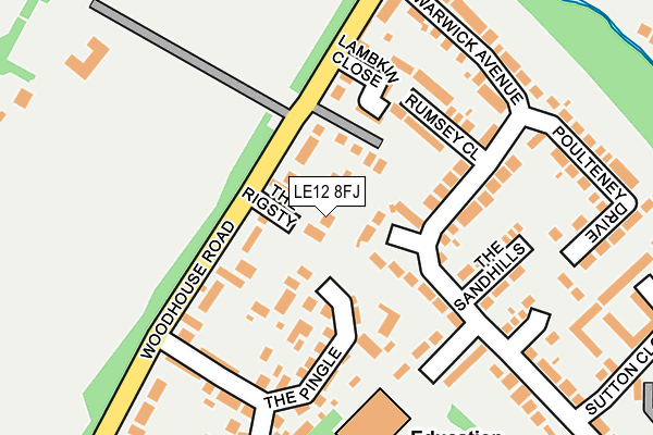 LE12 8FJ map - OS OpenMap – Local (Ordnance Survey)