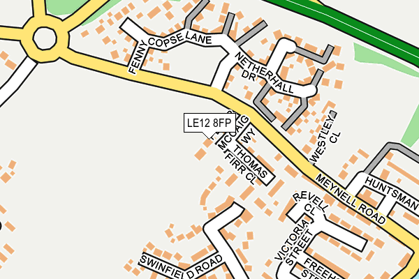 LE12 8FP map - OS OpenMap – Local (Ordnance Survey)