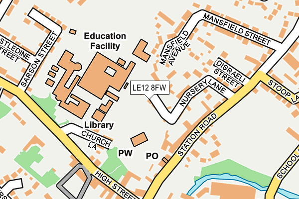 LE12 8FW map - OS OpenMap – Local (Ordnance Survey)