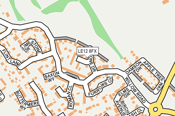 LE12 8FX map - OS OpenMap – Local (Ordnance Survey)