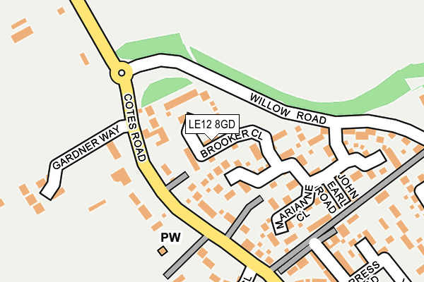 LE12 8GD map - OS OpenMap – Local (Ordnance Survey)