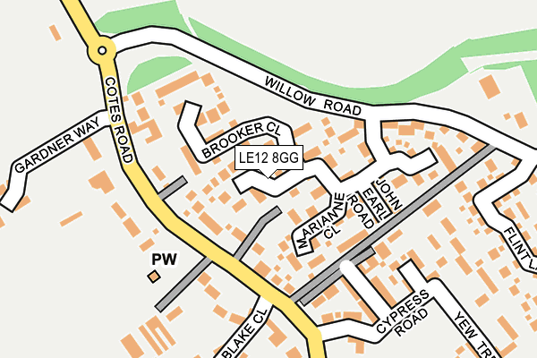 LE12 8GG map - OS OpenMap – Local (Ordnance Survey)